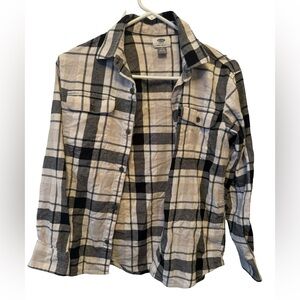 Old Navy Black and White Plaid Button Down Shirt